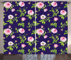 Vintage Roses Buds Curtain