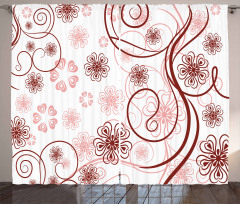 Flowers Bold Lines Curtain
