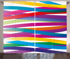 Vibrant Ribbon Design Curtain