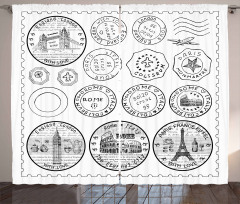Stamps Famous Landmarks Curtain