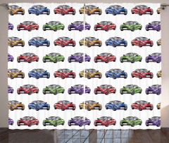 Colorful Fast Sports Car Curtain