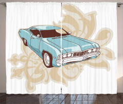 Classical Sports Car Retro Curtain