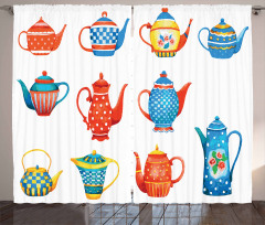Teapots Design Curtain