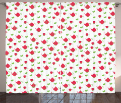 Teapots Polka Dots Curtain