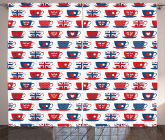 Britain Teacups Curtain