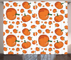 Halloween Plump Pumpkin Curtain