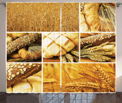 Wheat Stages Collage Curtain