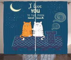 Love Cats on Roof Curtain