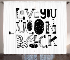 Modern Graphic Love Curtain