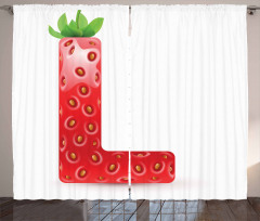 Ripe Strawberry Letter Curtain