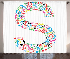 S with Musical Pattern Curtain