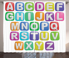 Colorful Alphabet Set Curtain
