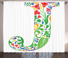 Initials Tropic Flower Curtain