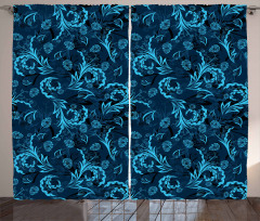 Damask Inspired Abstract Curtain