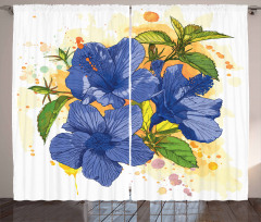 Hibiscus Exotic Art Curtain