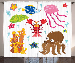 Underwater Wildlife Fun Curtain