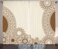 Old Fashioned Mandala Art Curtain