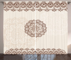 Geometrical Swirls Lines Curtain