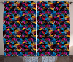 3D Cube Stripes Style Curtain