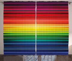 Rainbow Stripes Neon Curtain