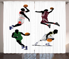 Basketball Players Sport Curtain