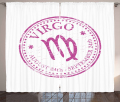 Pink Colored Horoscope Curtain
