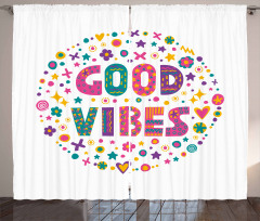 Word Art Positive Curtain