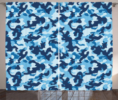 Blue Toned Design Curtain