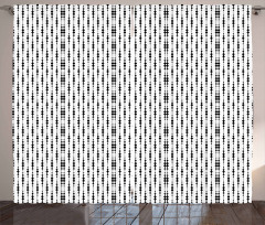 Monochrome Lines Dots Curtain