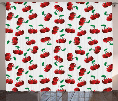 Vibrant Cherries Summer Curtain