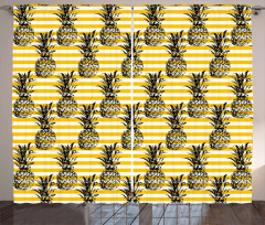 Modern Pineapple Motif Curtain