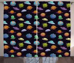 UFOs and Abstract Planet Curtain