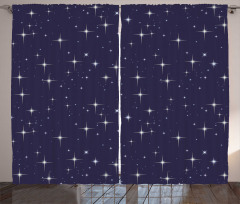 Night Skyline with Stars Curtain