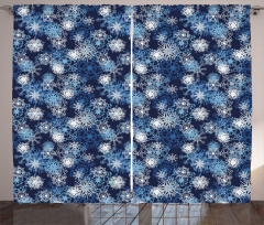 Ornate Snowflakes Xmas Curtain