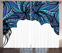 Abstract Marine Pattern Curtain