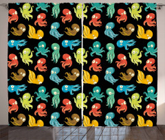 Funny Sea Characters Curtain