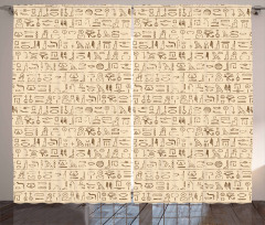 Dated Hieroglyphics Curtain