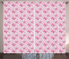 Pink Flowers Curtain