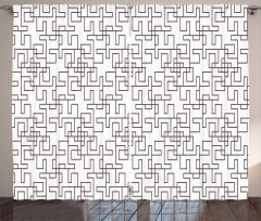 Abstract Modern Grid Curtain