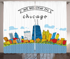 Chicago USA Cartoon Curtain