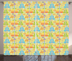 Colorful Meditaiton Man Curtain