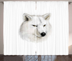 White Canine Head Mammal Curtain