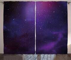 Galaxy Themed Nebula Star Curtain