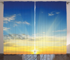 Sun Rays Above Horizon Curtain