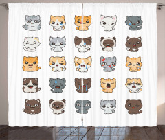 Cartoon Felines Curtain