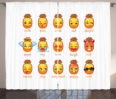 Funny Face Pineapples Curtain