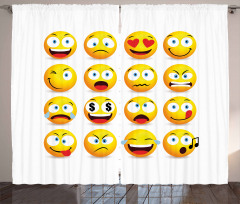 Smiley Faces Composition Curtain