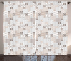 Oriental Checkered Motif Curtain