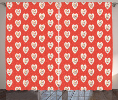 Hipster Hearts Valentines Curtain