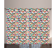 80s Memphis Geometrical Curtain